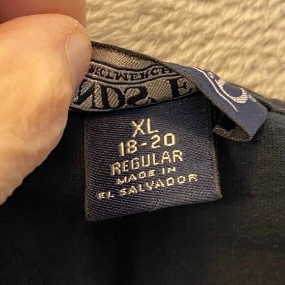 Lands End Women's Shirt XL 18-20 Black Long Sleeve Cotton Regular - Picture 5 of 8